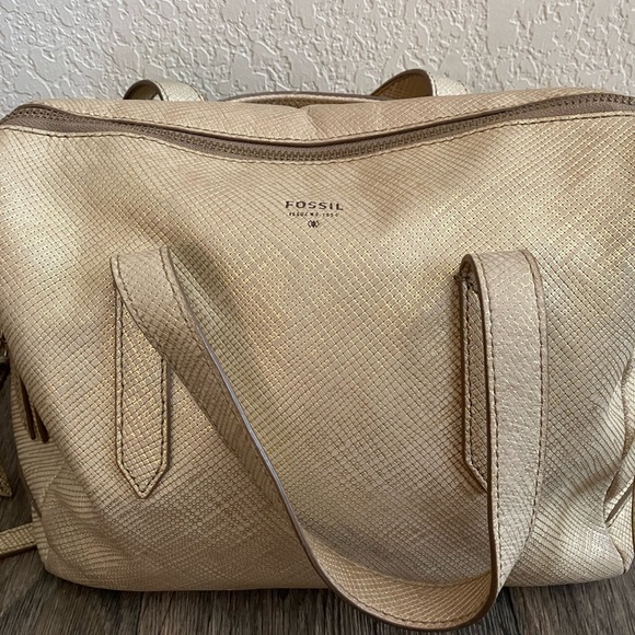 Gold Fossil Sydney Crossbody Satchel - Picture 2 of 7